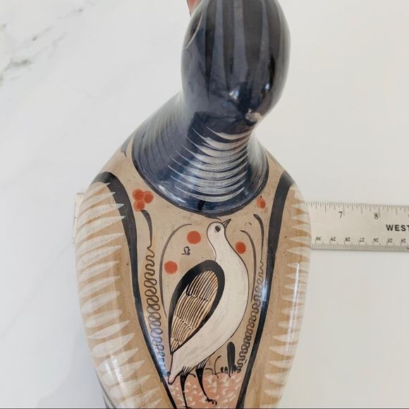 Vintage Mexican Folk Art Duck Large Bird Handmade Mexico 
Hand painted Pottery - Picture 10 of 10